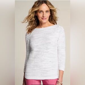 J. Jill Women’s Size M Placed-Pattern Slub-Textured Sweater